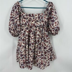 Abercrombie & Fitch Emerson Poplin Puff Sleeve Mini Dress S